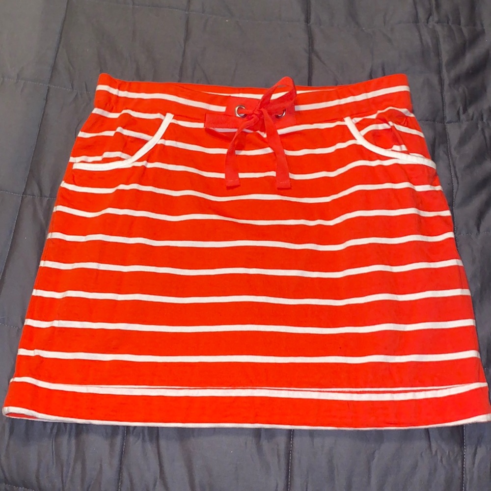 Nautica red and white striped skirt